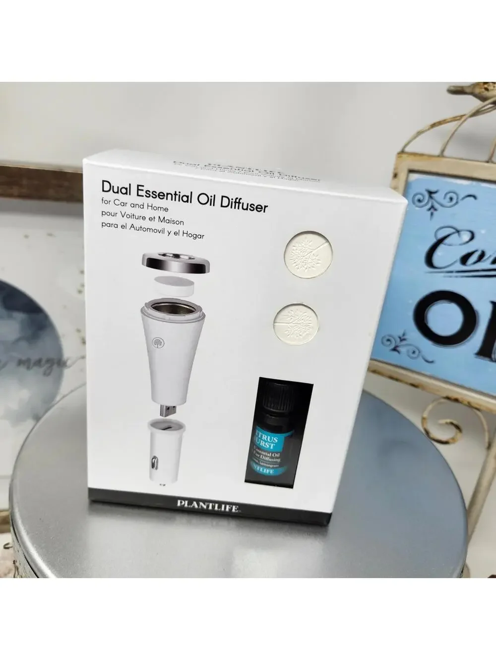 Plantlife Dual Essential Oil Diffuser Car Home Citrus Burst New